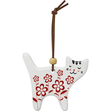 Load image into Gallery viewer, Hanging Decoration - Red Ceramic Cat
