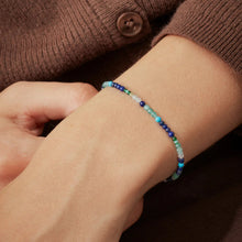 Load image into Gallery viewer, Estella Bartlett Bracelet - Blue Mixed Mini Bead Silver Plated
