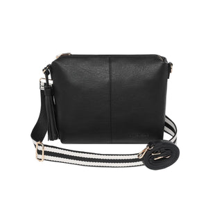 Kasey Stripe Crossbody Bag - Black