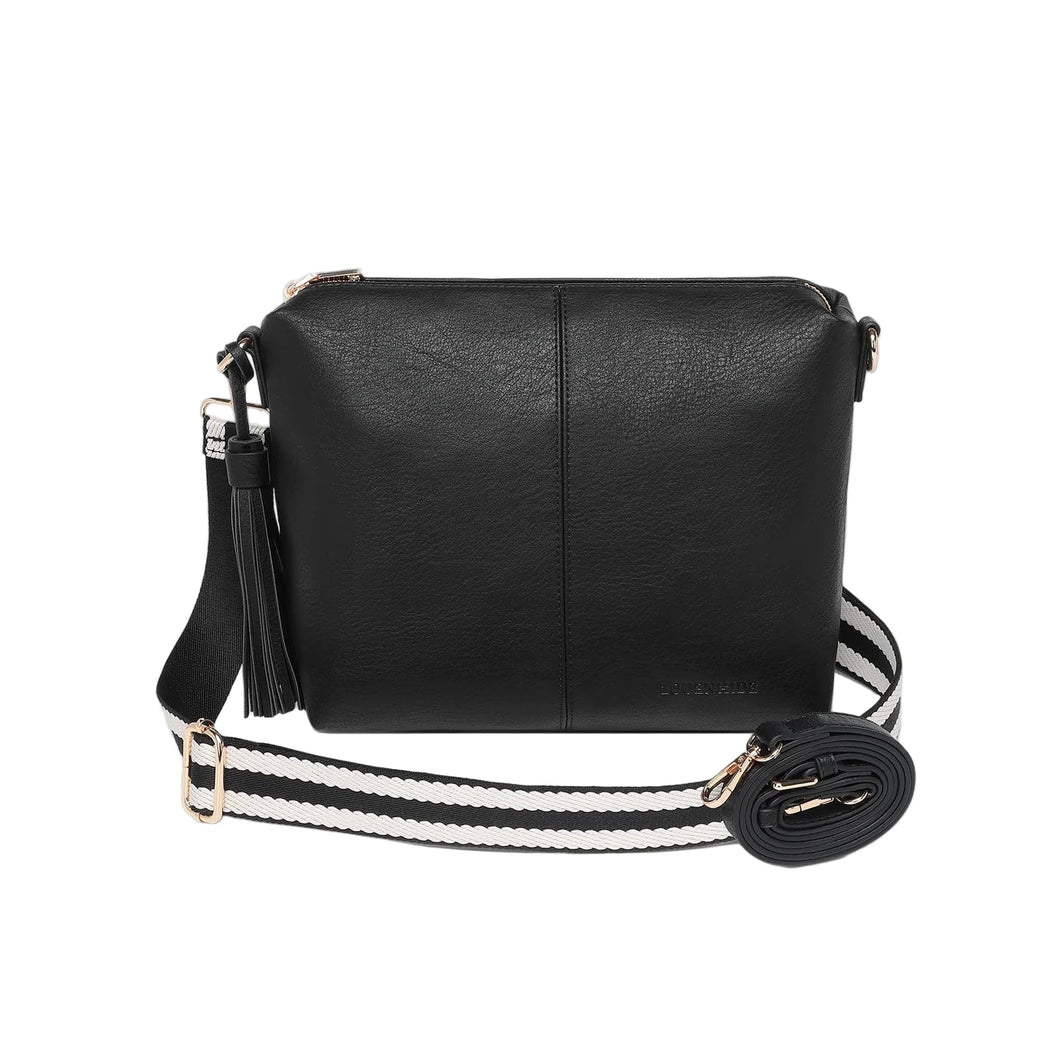Kasey Stripe Crossbody Bag - Black