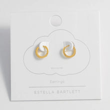 Load image into Gallery viewer, Estella Bartlett Earrings - White Cubic Zirconia Mini Hoops Gold Plated
