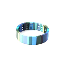 Load image into Gallery viewer, Bracelet - Ocean &amp; Gold Wide Tile

