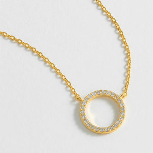 Estella Bartlett Necklace - Cubic Zirconia Circle Gold Plated