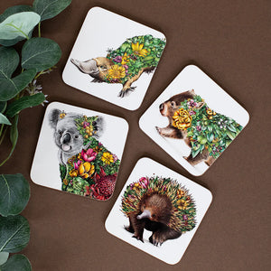 Coaster Set of 4 - Australian Bushwalk