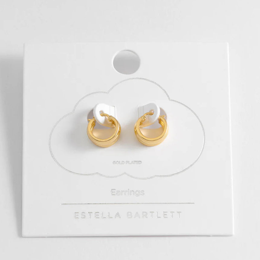 Estella Bartlett Earrings - Chunky Textured Hoops Gold Plated