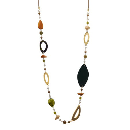 Long Necklace - Reptile Stone Beaded