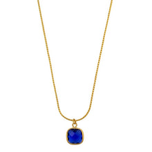 Load image into Gallery viewer, Necklace - Square Crystal Blue Sapphire
