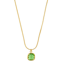Load image into Gallery viewer, Necklace - Square Crystal Green Apple
