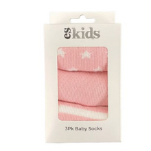 Load image into Gallery viewer, Baby Socks 3 Pkt 3-12 Months Pink Stars
