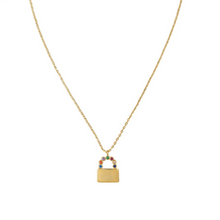 Load image into Gallery viewer, Necklace - Gold Crystal Lock
