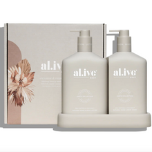 Load image into Gallery viewer, al.ive Body : Wash &amp; Lotion Duo + Tray - Sea Cotton &amp; Coconut
