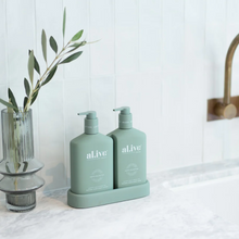 Load image into Gallery viewer, al.ive Body : Wash &amp; Lotion Duo + Tray - Kaffir Lime &amp; Green Tea Duo
