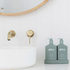 al.ive Body : Wash & Lotion Duo + Tray - Kaffir Lime & Green Tea Duo