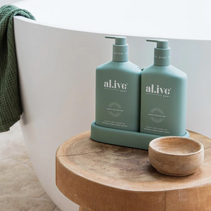 al.ive Body : Wash & Lotion Duo + Tray - Kaffir Lime & Green Tea Duo
