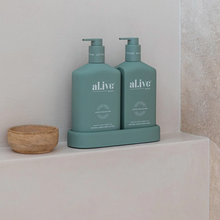 Load image into Gallery viewer, al.ive Body : Wash &amp; Lotion Duo + Tray - Kaffir Lime &amp; Green Tea Duo
