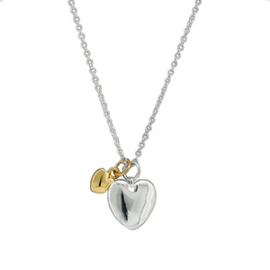 Necklace - Double Heart Silver/Gold