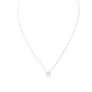 Necklace - Brushed Star Silver