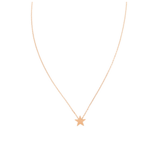 Necklace - Brushed Star Rose Gold