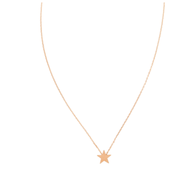 Necklace - Brushed Star Rose Gold