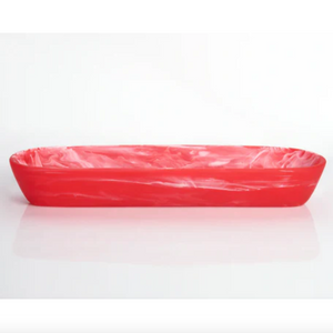 Resin Boat Bowl Medium - Red Swirl