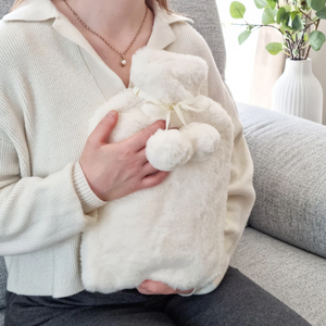 Fur Hotwater Bottle + Cover - Ivory