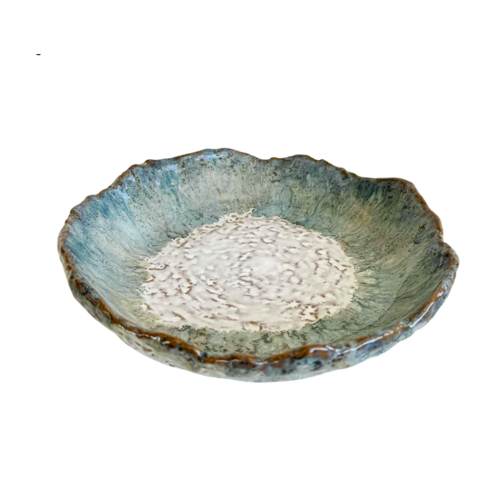 Rounded Dish Jade 17x16cm