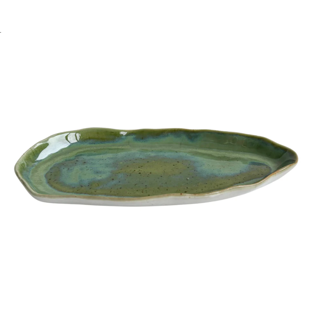 Ceramic Oval Platter Olive 32x15cm