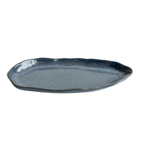 Ceramic Oval Grey Blue 32x12cm