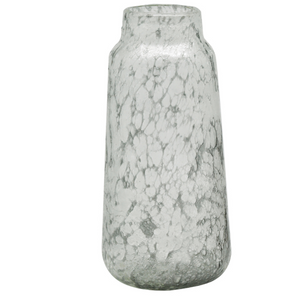 Vase - Glass Bullet Vase White/Silver