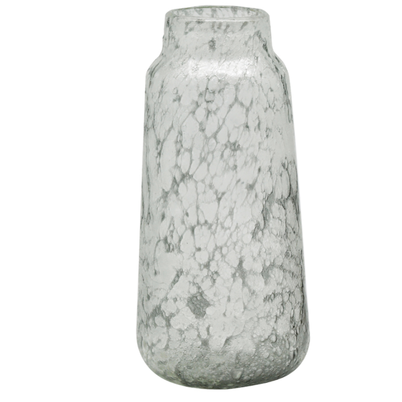 Vase - Glass Bullet Vase White/Silver