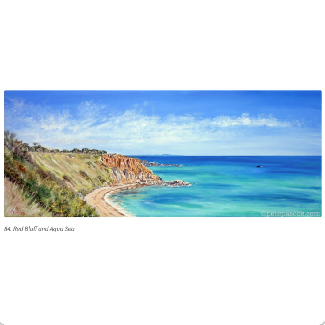 Pete Pascoe Print 84 - Red Bluff & Aqua Sea, Sandringham Vic