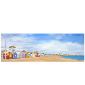 Pete Pascoe Print 69 - Beach Boxes Lampost, Brighton