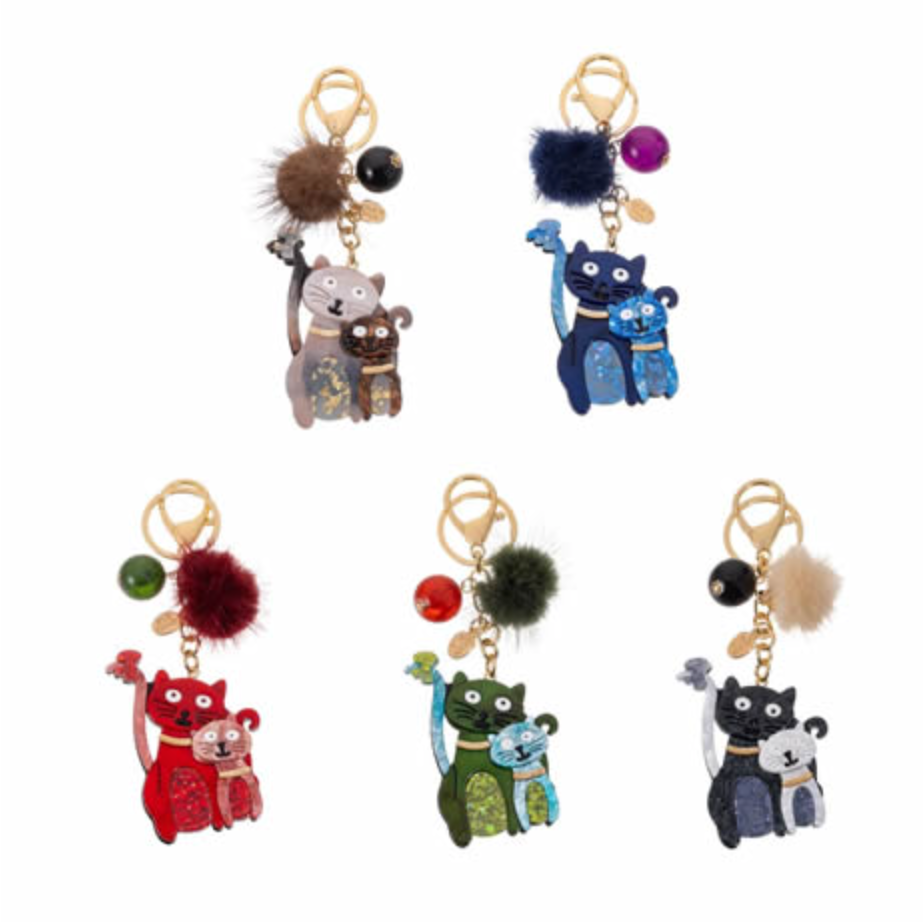 Keyring - Duo Resin Cats