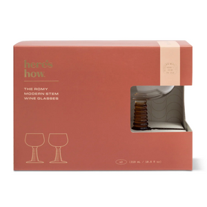 The Romy Wine Glass Set of 2 - Amber