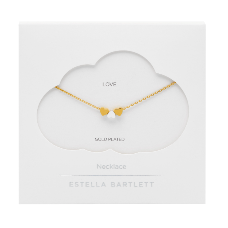 Estella Bartlett Necklace - Multi Heart - Gold Plated