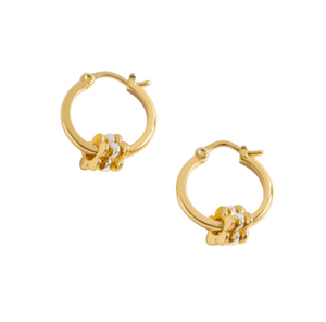 Estella Bartlett Earrings - Multi Flower Hoop - Gold Plated