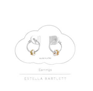 Estella Bartlett Earrings - Multi Flower Hoops Silver Plated