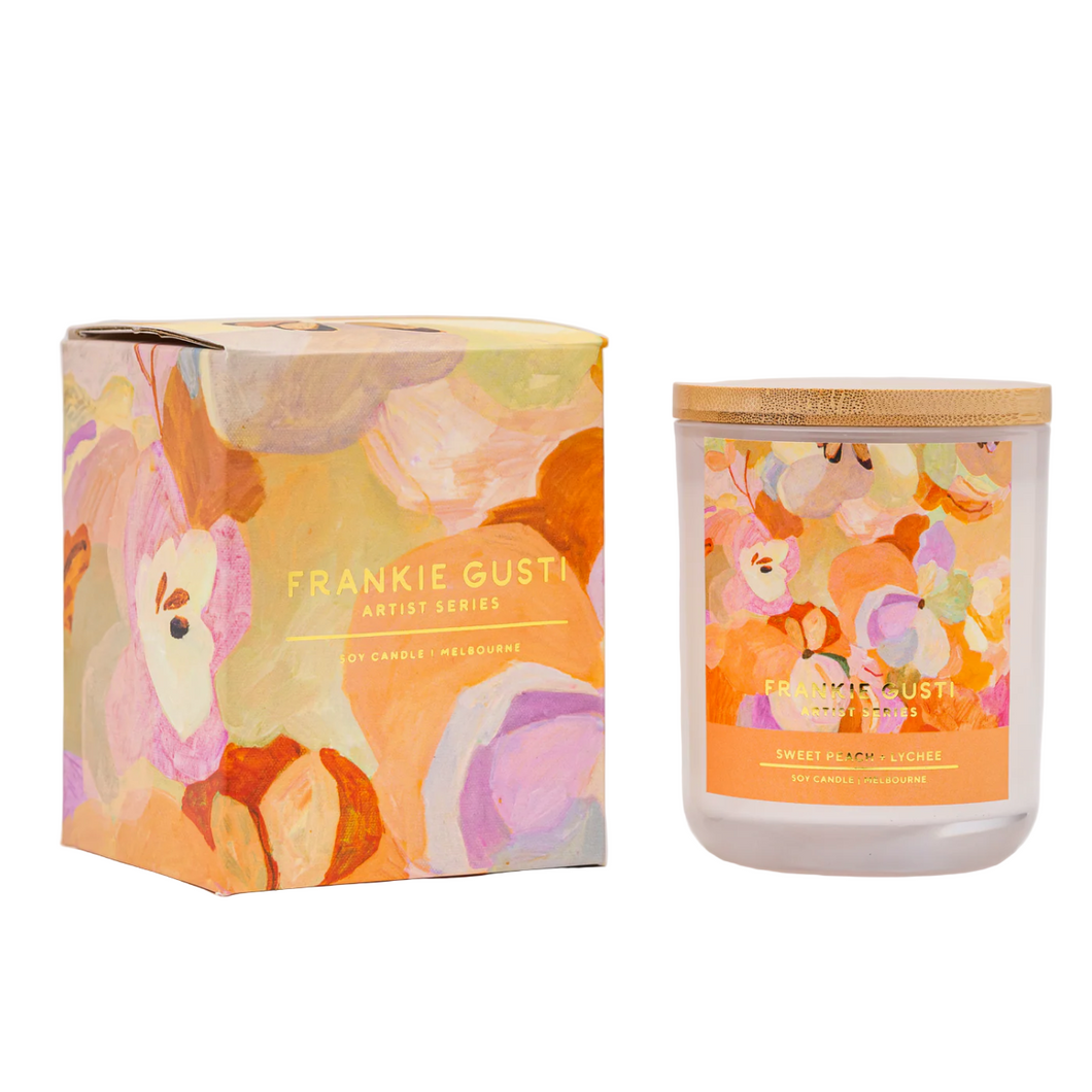 Frankie Gusti Artist Series Candle - Sweet Peach + Lychee