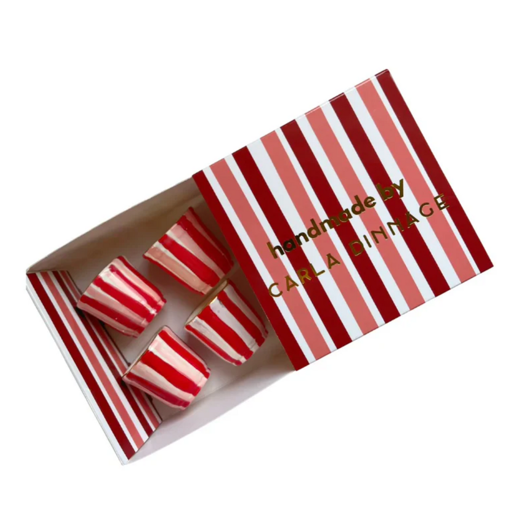 Carla Dinnage Designs : Candy Stripe Shot Glasses Set of 4