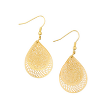 Load image into Gallery viewer, Earring - Tear Drop Web Gold
