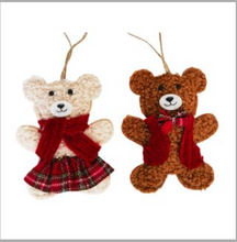 Load image into Gallery viewer, Hanging Decoration - Winter Teddy Brown
