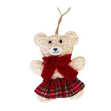 Load image into Gallery viewer, Hanging Decoration - Winter Teddy Cream
