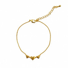 Load image into Gallery viewer, Bracelet - Three Gold Hearts
