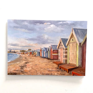 Helen McKie Card - Bathing Boxes, Brighton