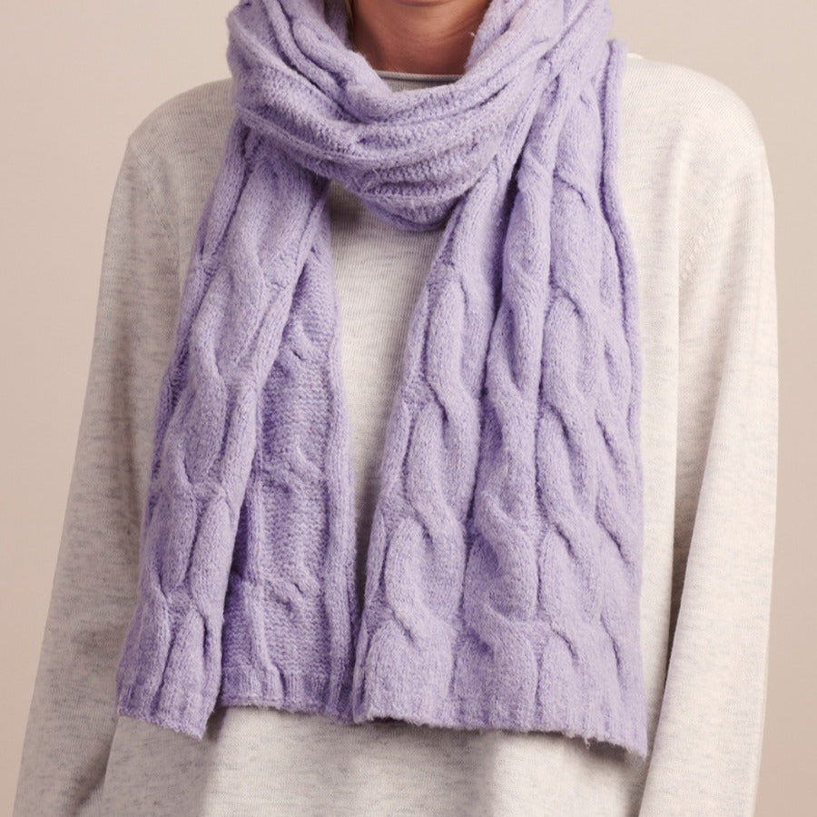 SALE : Scarf - Cable Knit : Lilac (Was $30)