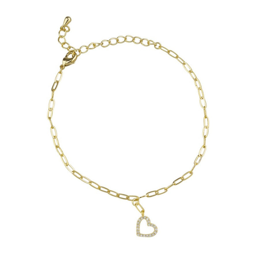 Bracelet - Crystal Heart Gold