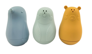 Bath Toy Trio - Bird Penguin Bear Blue