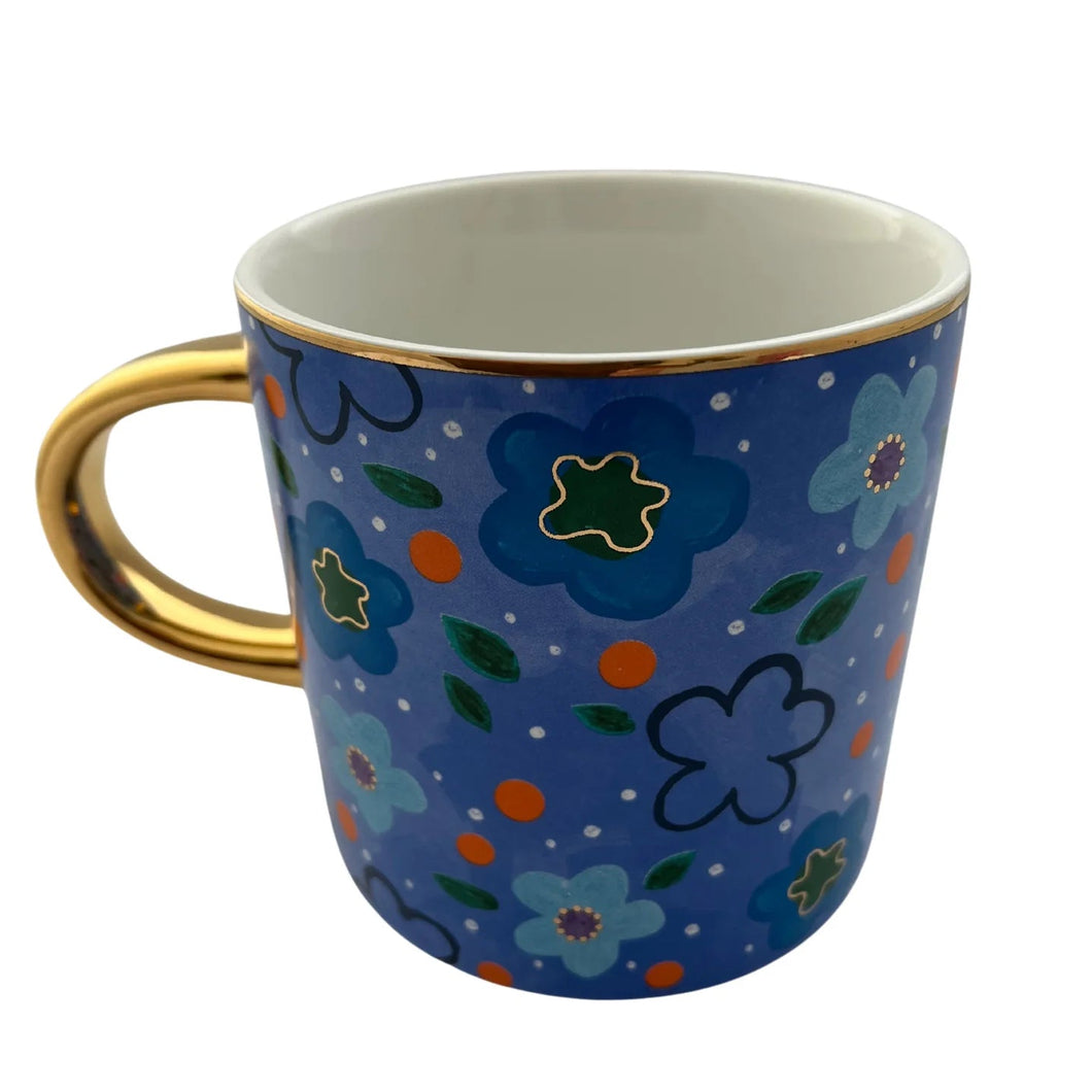 Carla Dinnage Designs : Foxy Flower Mug Blue