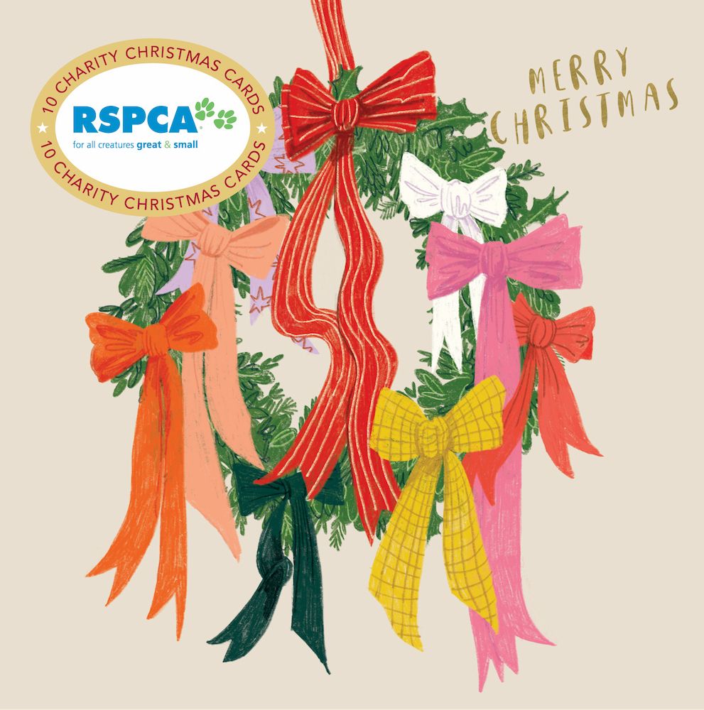 Charity Christmas Cards - RSPCA Wreath Of Ribbons