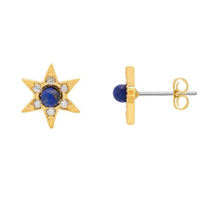 Estella Bartlett Earrings - Lapis CZ Star - Gold Plated